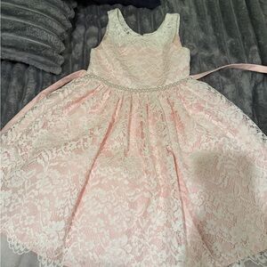 American Princess Pink and White Lace Dress